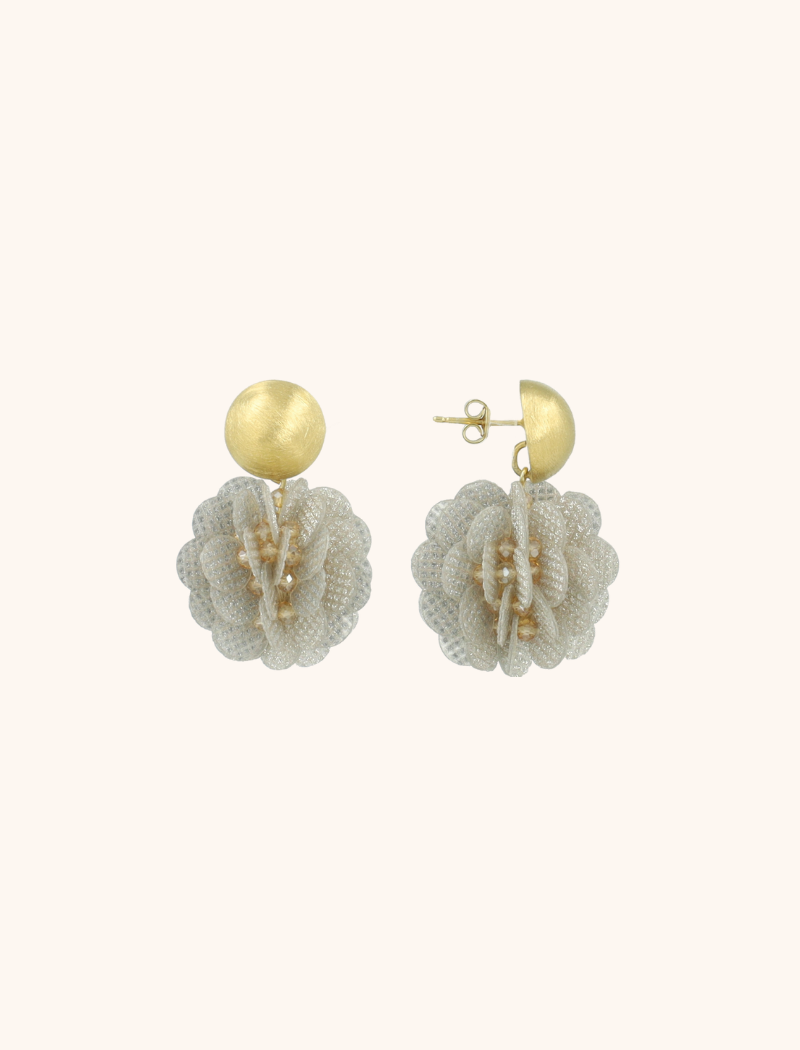 Beige Oorbellen Sanne Sequin Globe S
