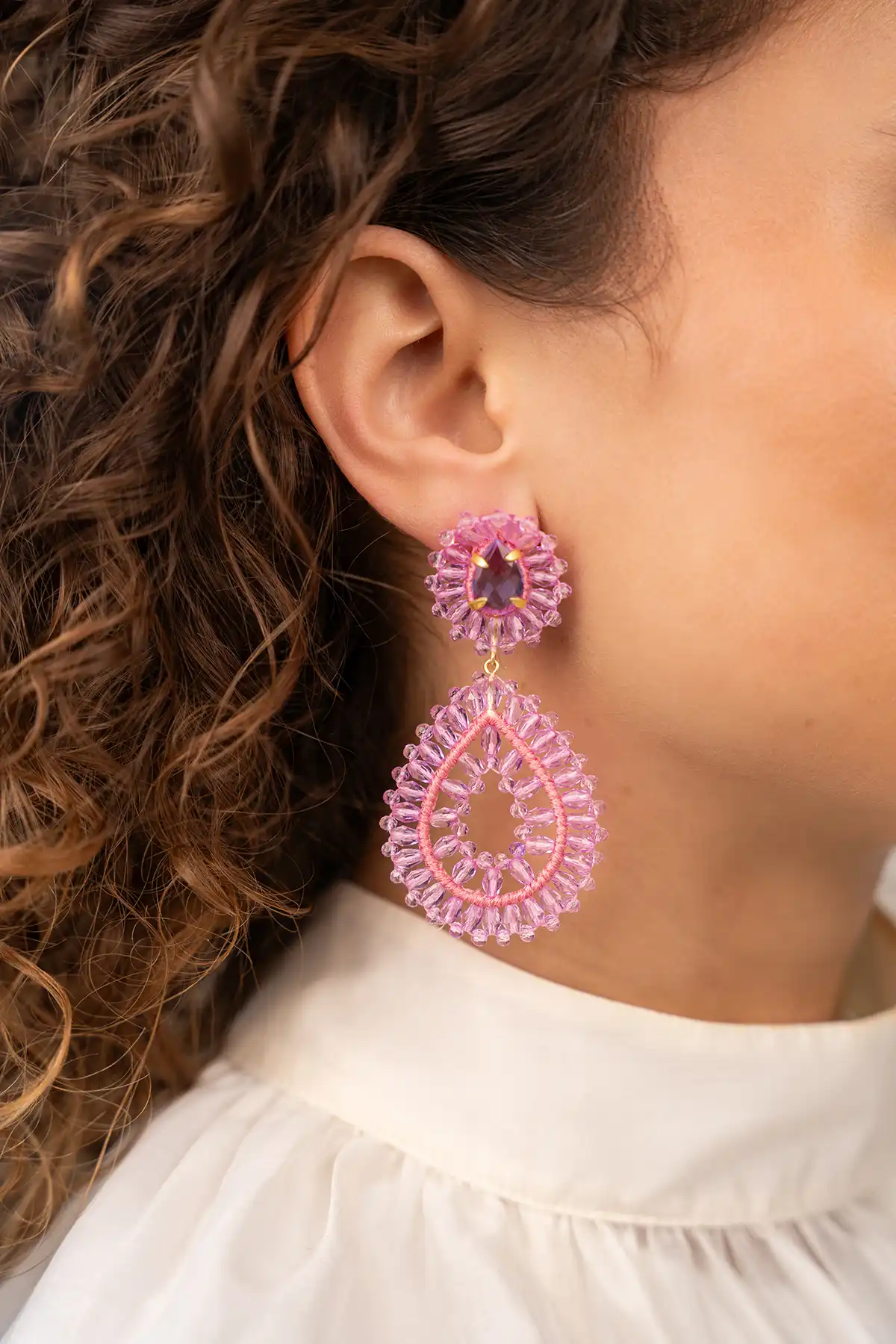 Lilac drop earrings hotsell