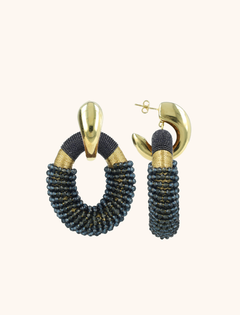 Elementar Blau Ohrringe Yara Combi Oval L