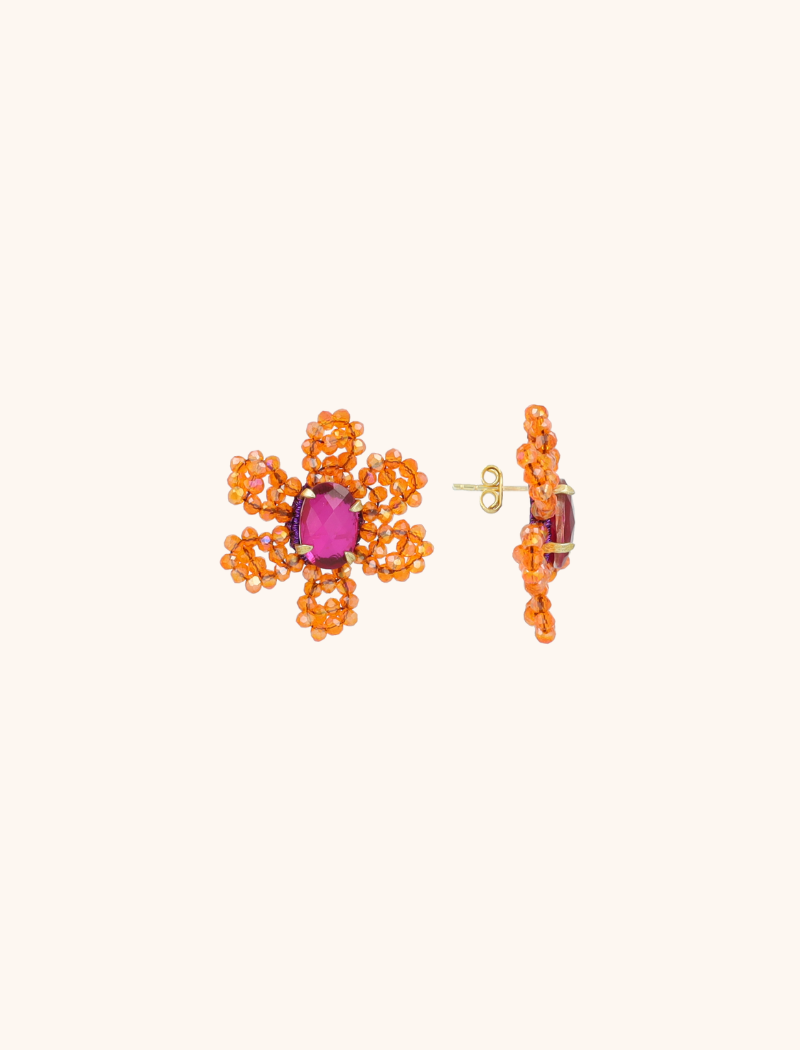 Orange Ohrringe Madelief Bluhende Blume S  