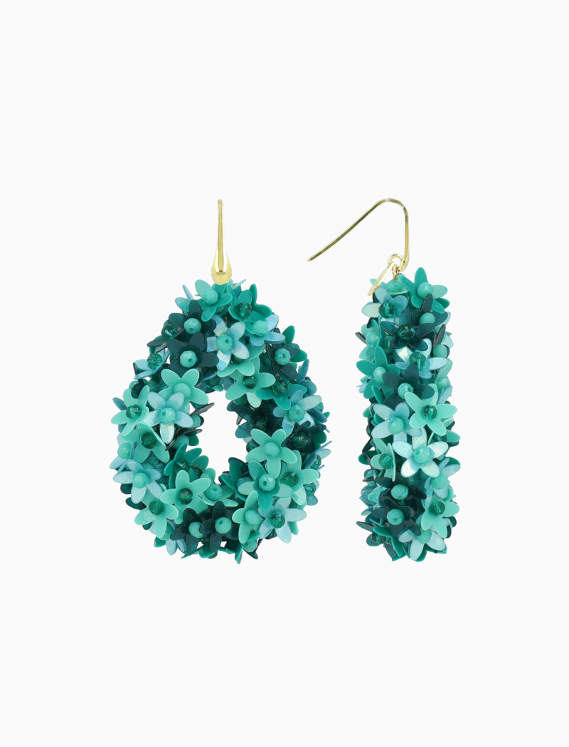 Turquoise Oorbellen Amal Flower Drop L