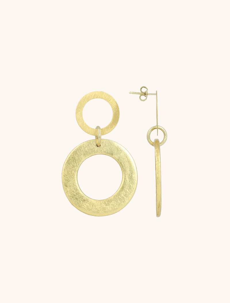 Goudkleurige Oorbellen Lena Open Circle S