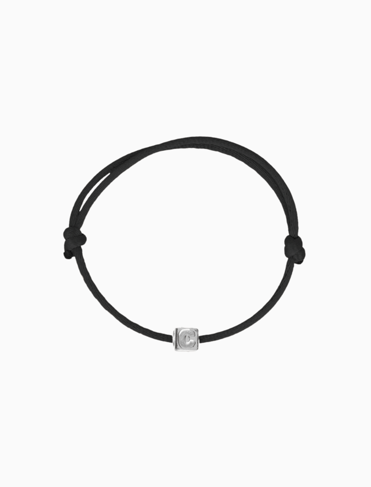 Zilveren initial cube armband