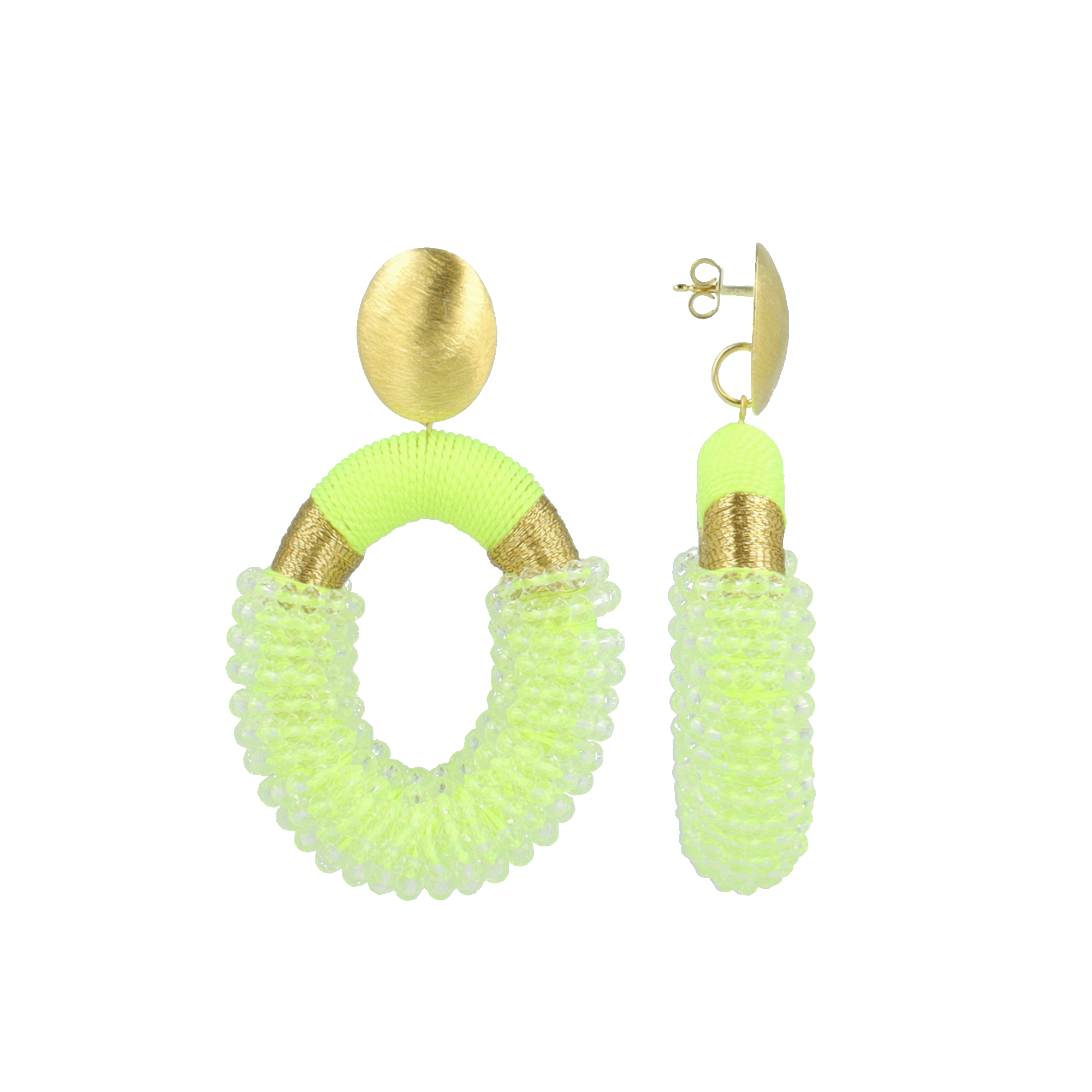 Lime Oorbellen Yara Oval L