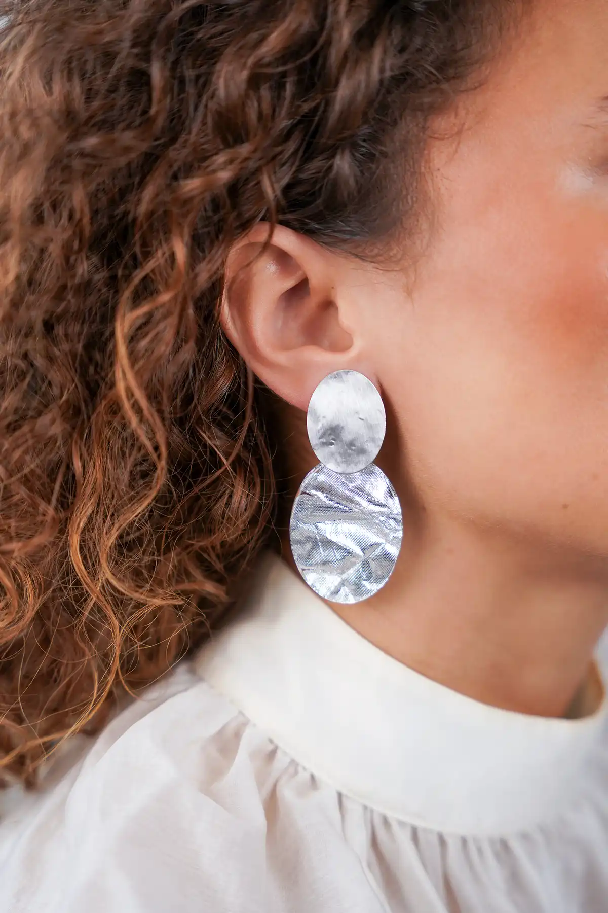 Silver Leaves Oorbellen Celia Closed Oval S