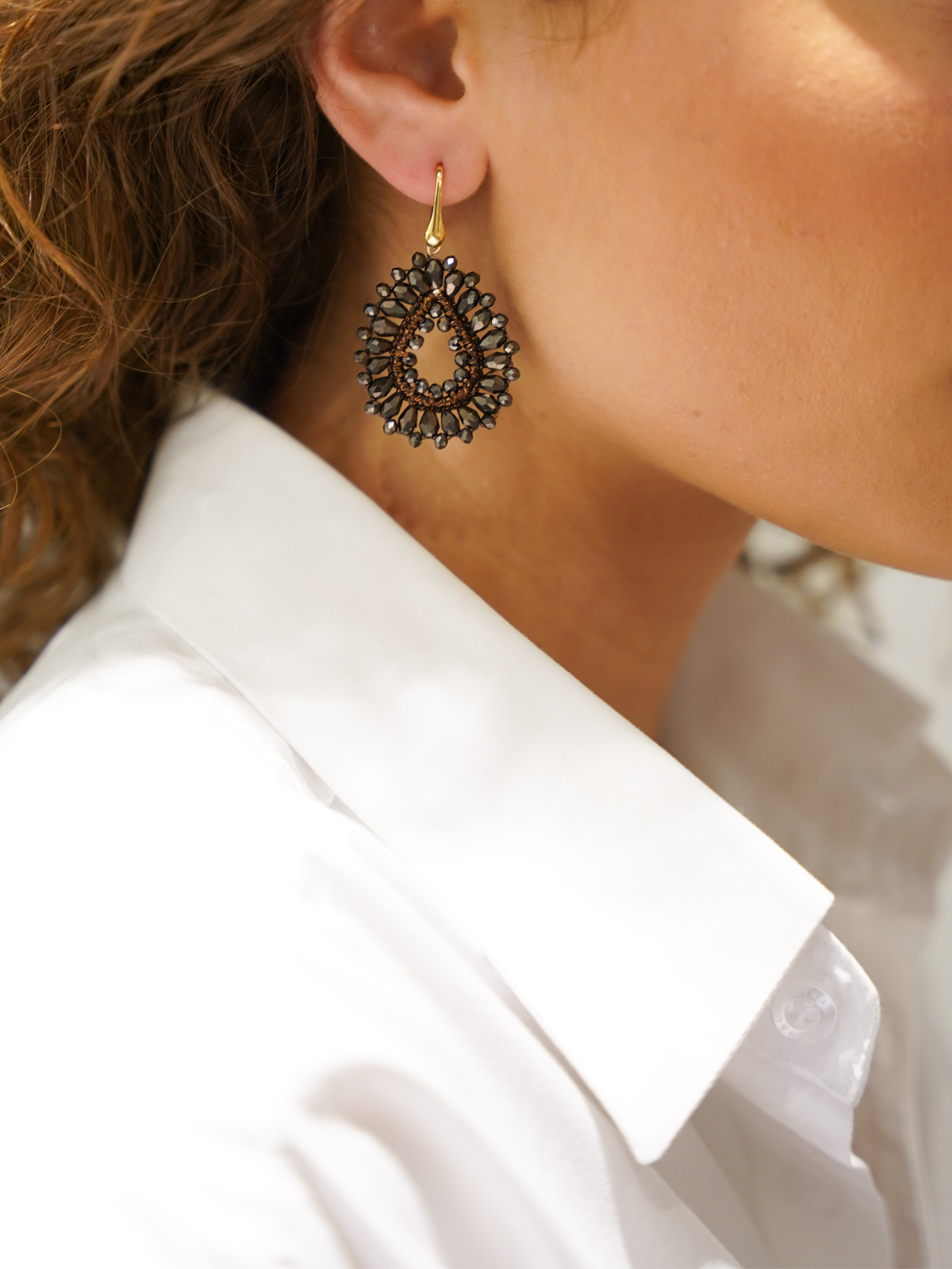 Metallic Bruine Oorbellen Silk Drop S