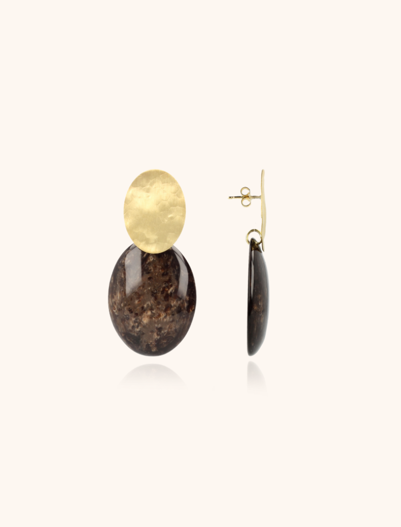 Marble Brown Earrings Angie Bugle S