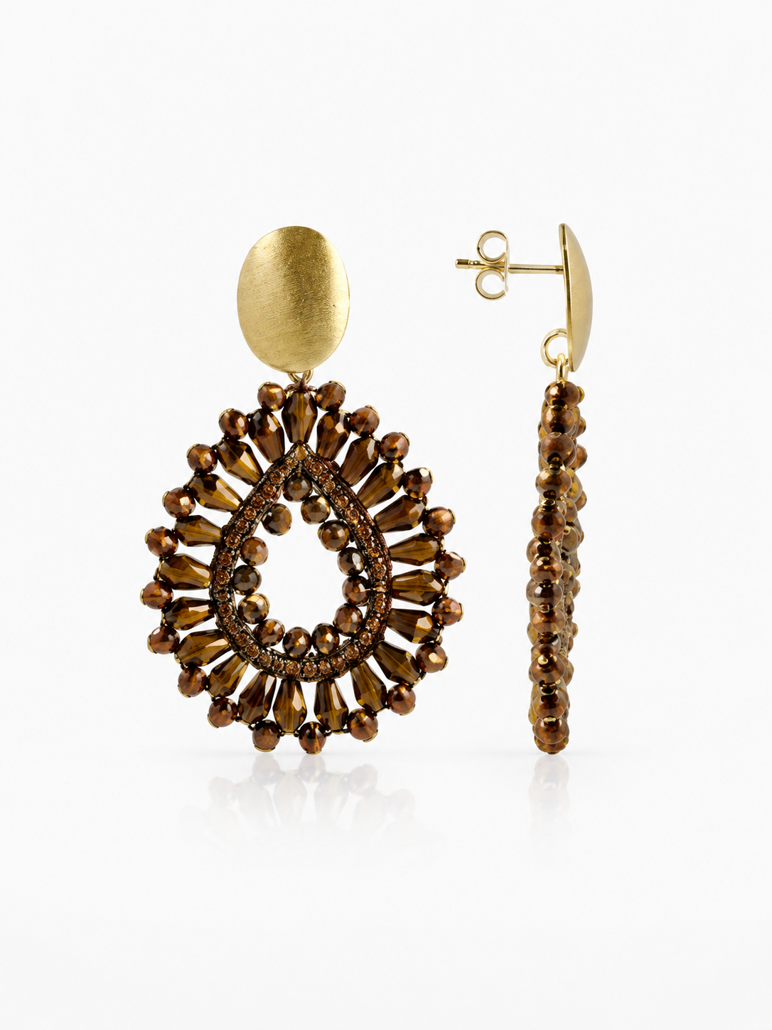 Brass - Gold Drop Crystal Small - Copper