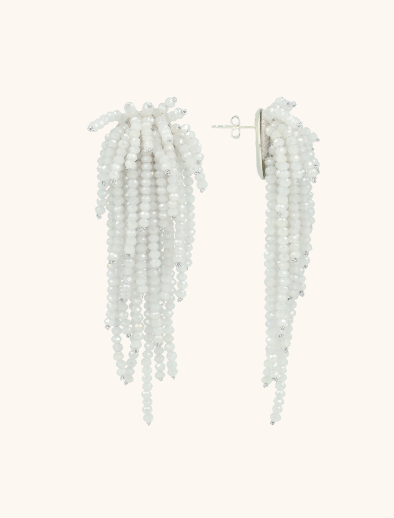 Kristall Silber Ohrringe Babette Glassberry Waterfall  L