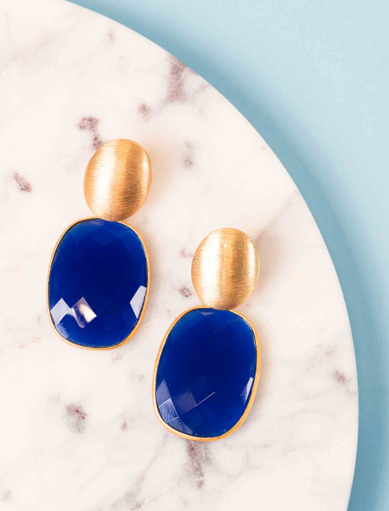 Royal Blue Earrings Pendant Square Janelott-theme.productDescriptionPage.SEO.byTheBrand