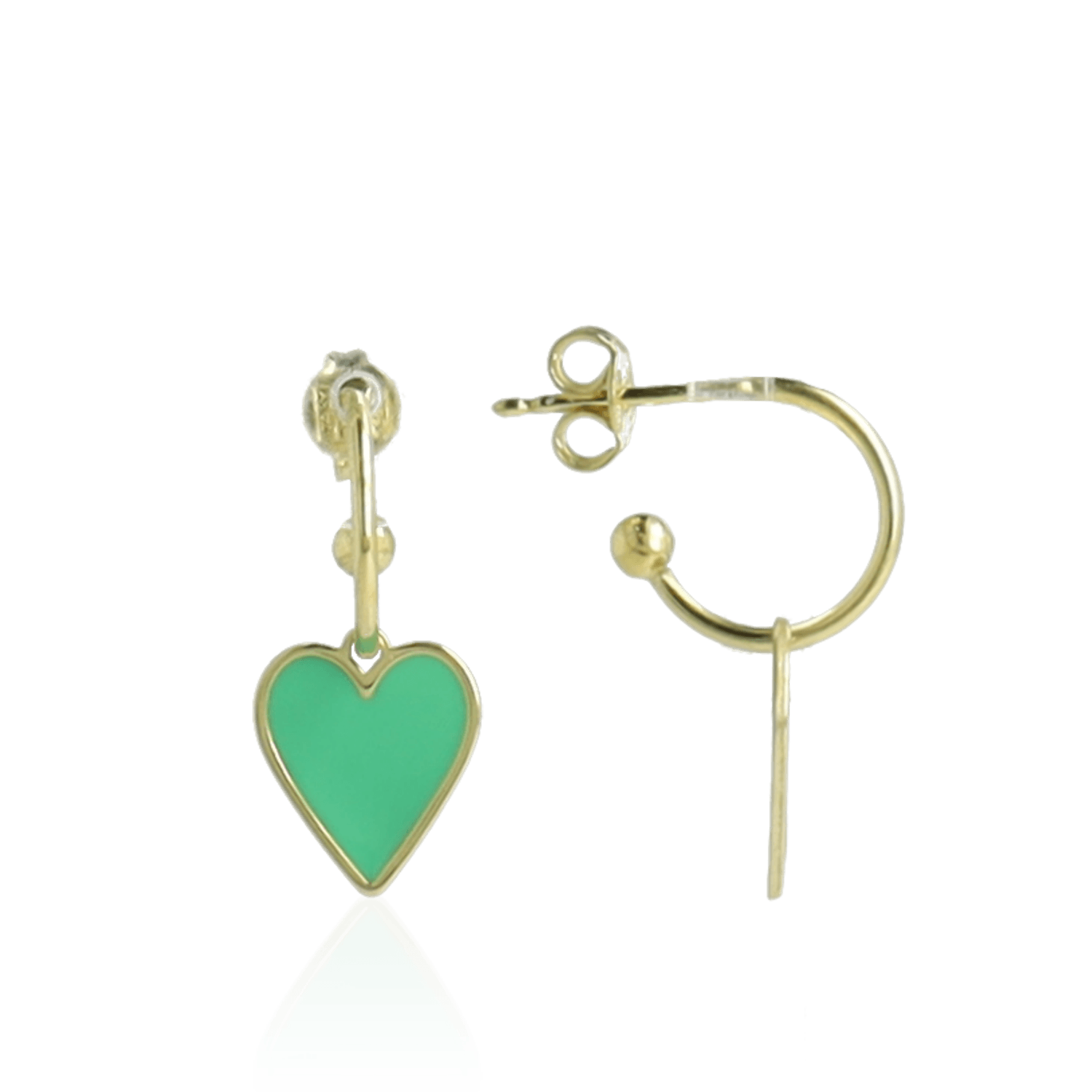 Symbool oorbellen hart pendant groen