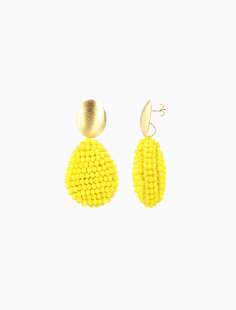 Yellow earrings Loulou Hollowed Drop M