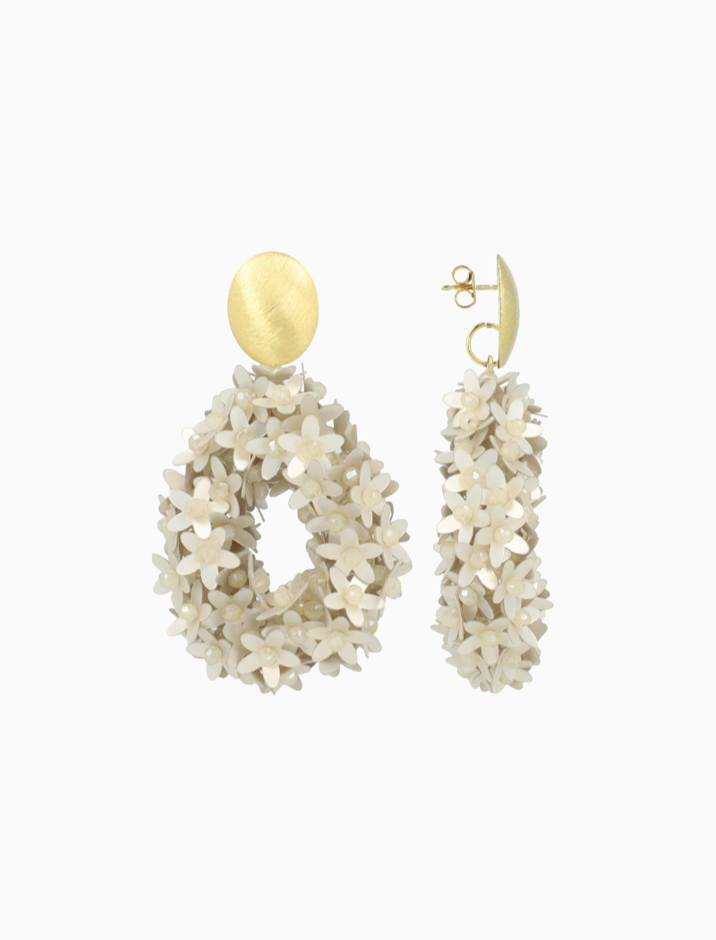 Light Nude Oorbellen Ivy Flower Drop L