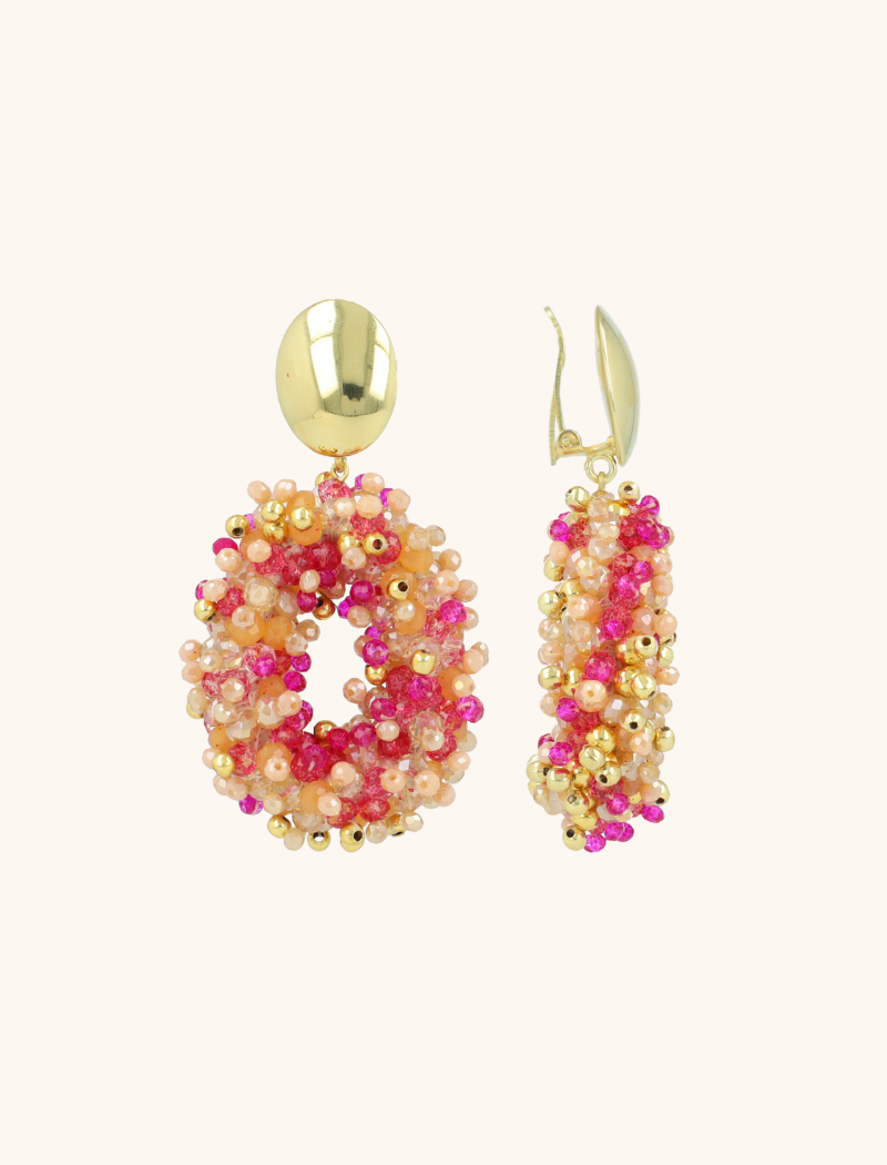 Fuchsia Tangerine Oorbellen Katie Double Stones Ovaal Mlott-theme.productDescriptionPage.SEO.byTheBrand