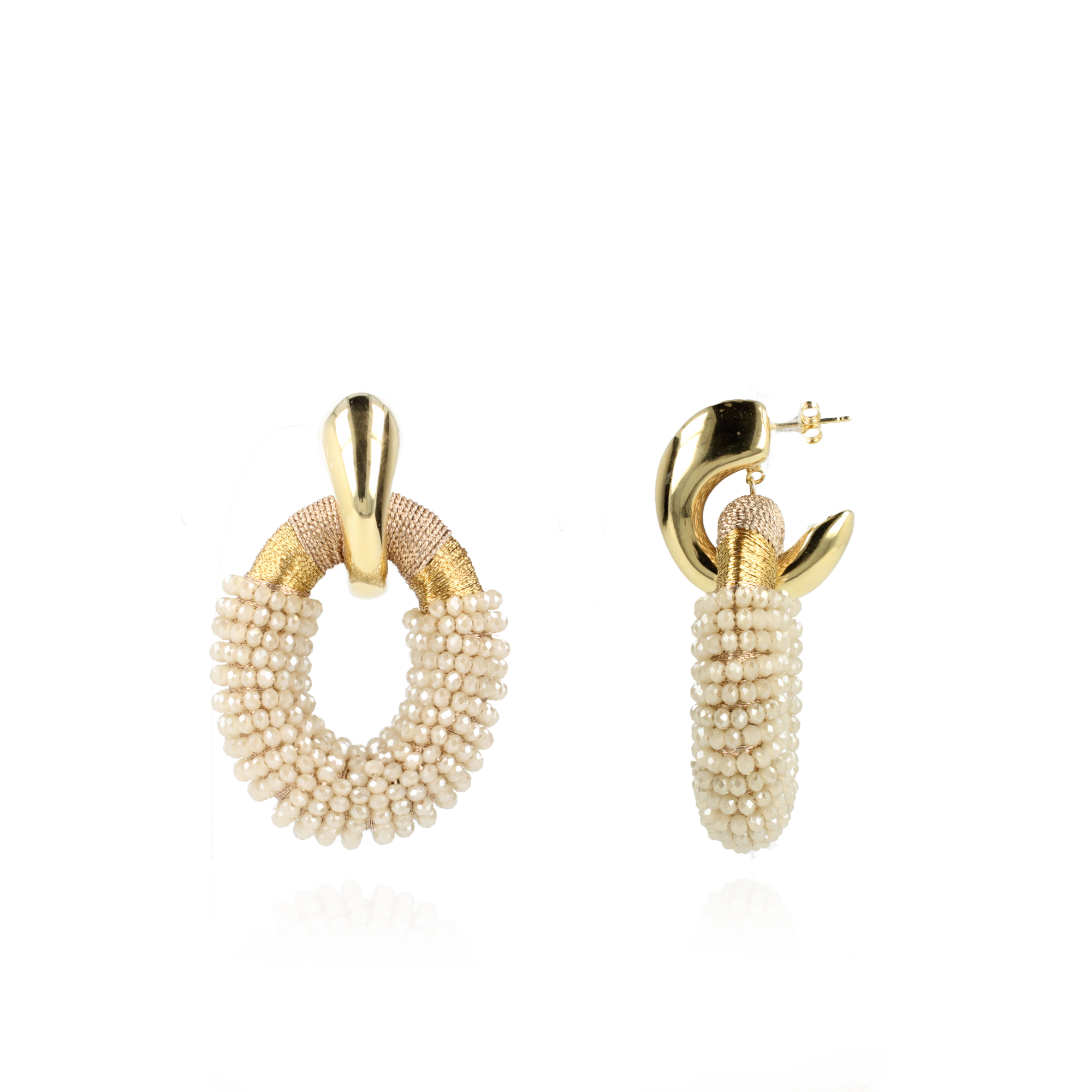 Beige Oorbellen Combi Oval L lott-theme.productDescriptionPage.SEO.byTheBrand