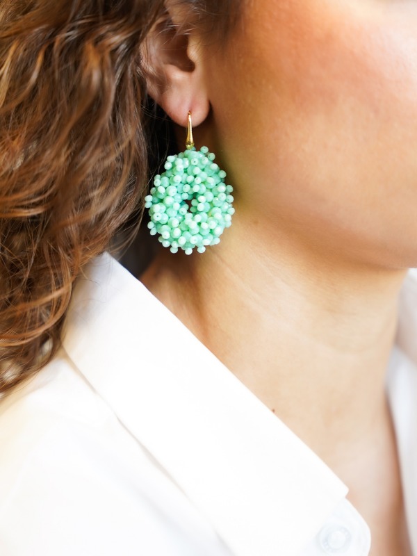 Light Turquoise Earrings Louise Glassberry Drop S Double Stones Tonal 