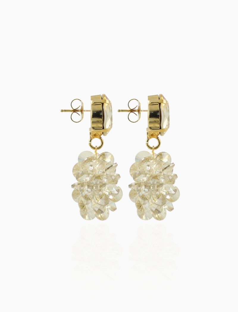 Gouden Oorbellen Thick Oval Crystal Sequins Sam