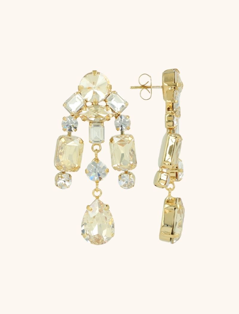 Kristallen Oorbellen Three Stone Strings Diaz