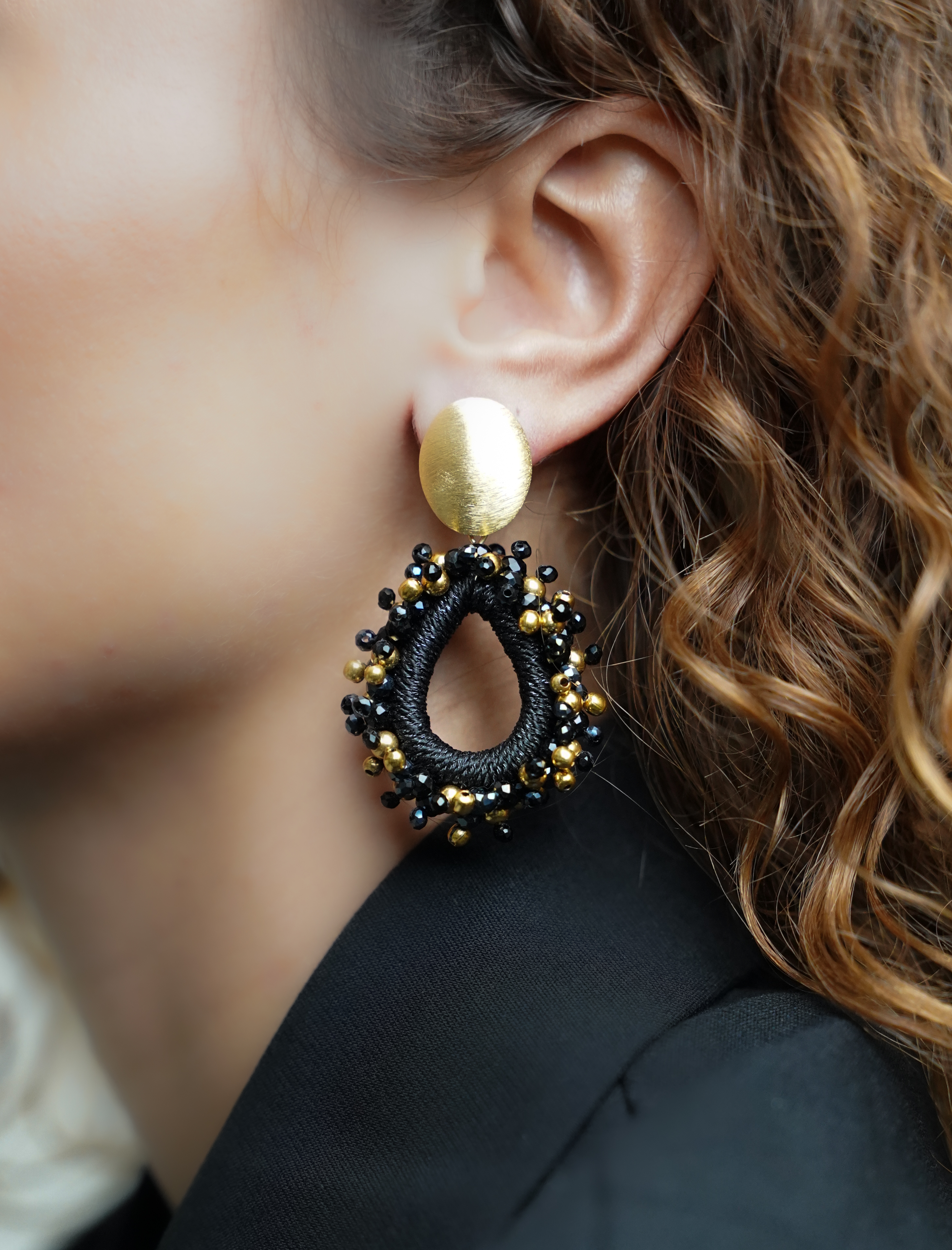 Zwarte Oorbellen Carina Urchin Drop Mlott-theme.productDescriptionPage.SEO.byTheBrand