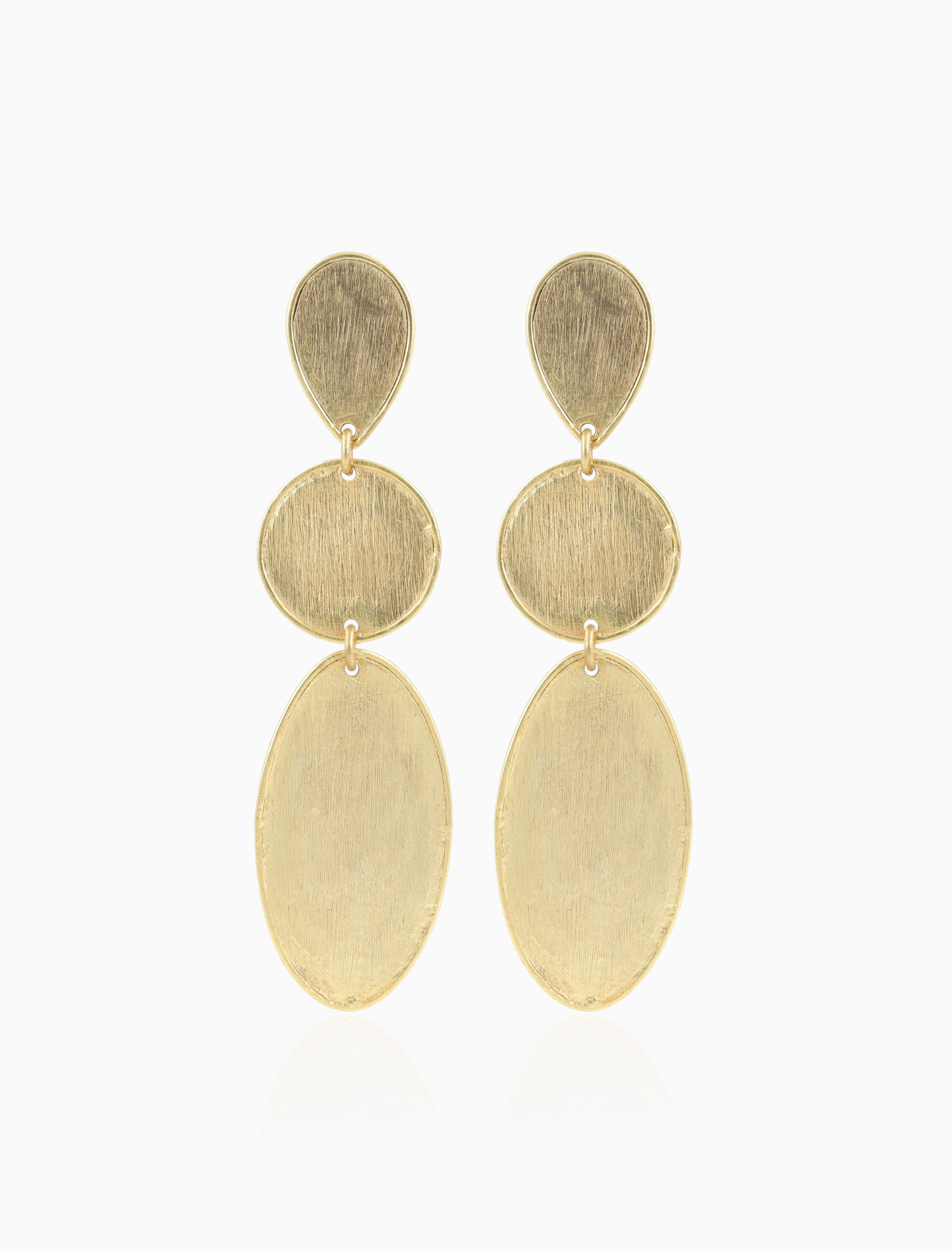 Gold Earrings Christina Stone Shape Oval Triple