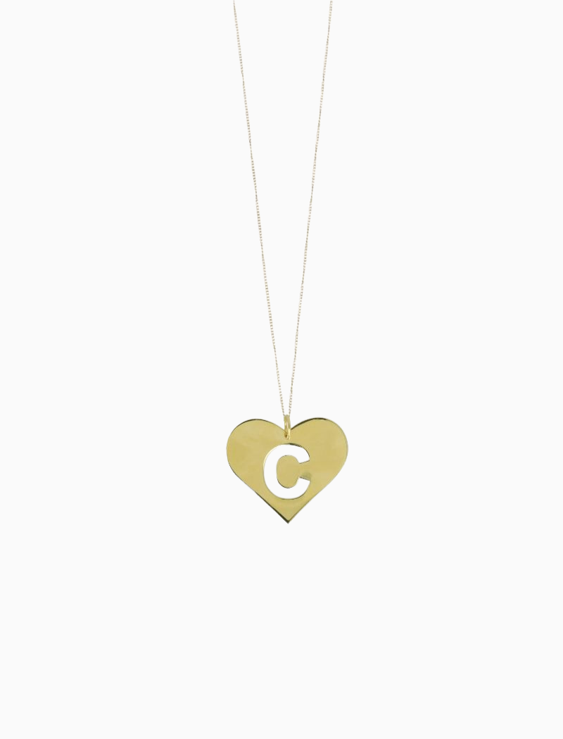 Ketting initial Pendant Hart Goud