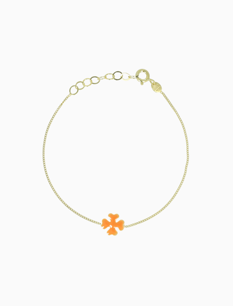 Symbol bracelet Clover Enamel orange 