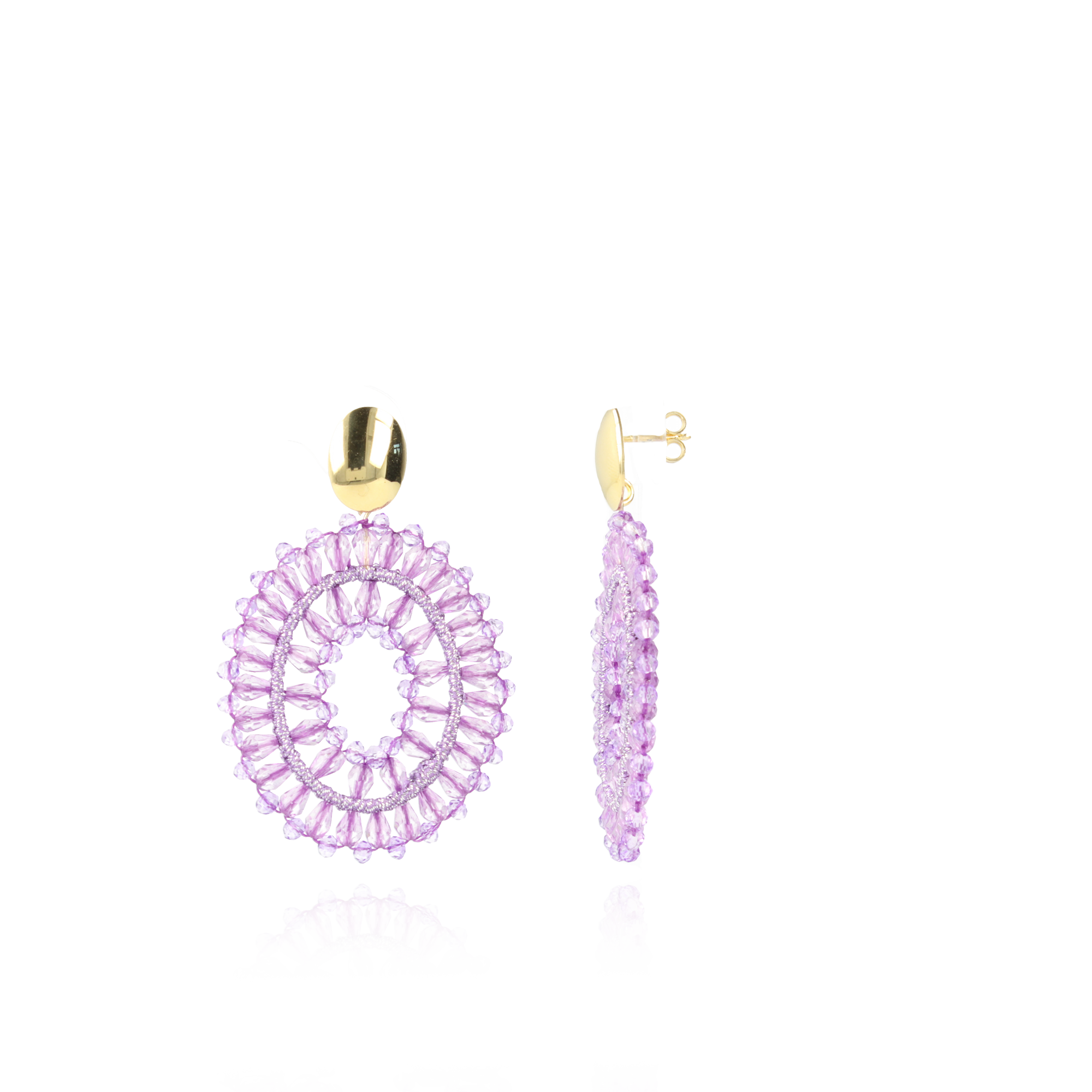 Purple Earrings Oval Noa M