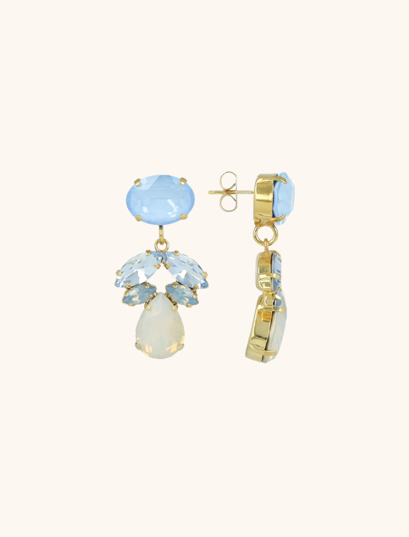 Blauwe Oorbellen Joni Flower Drop M