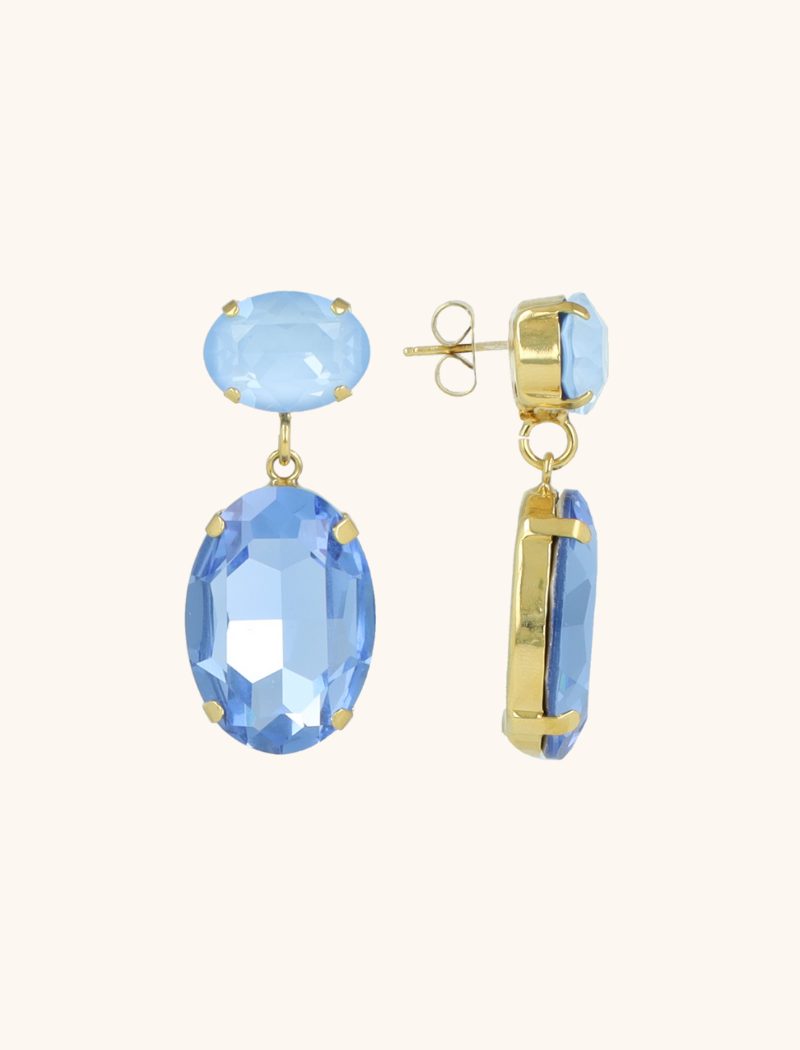 Blauwe Oorbellen Amelie Oval XL