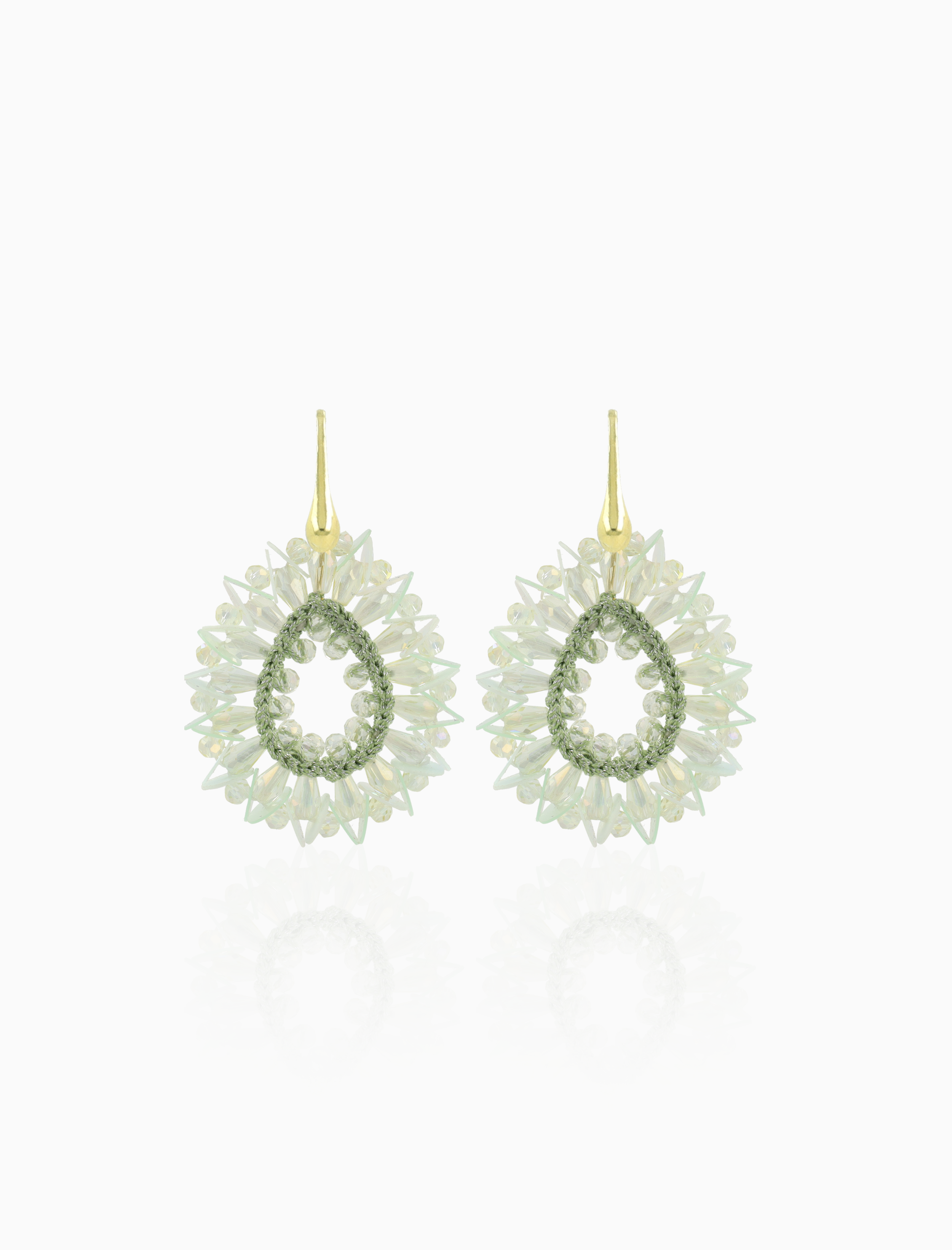 Light Aqua Oorbellen Drop Crystall S w/ Sequins Robin