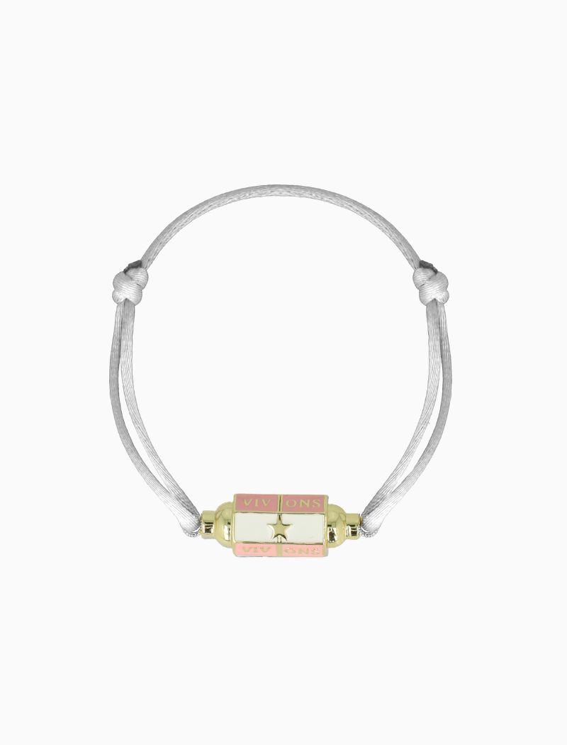Bracelet Viv Ons charm - Pink/White