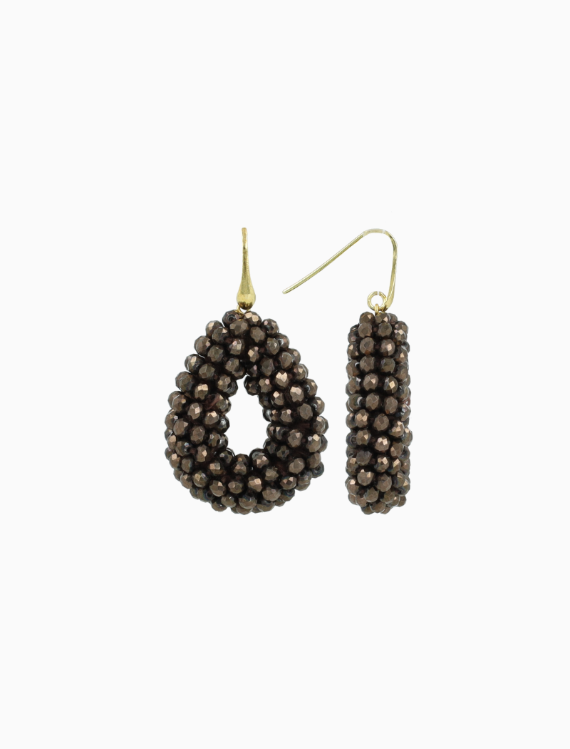 Metallic Bruine Oorbellen Berry Drop S