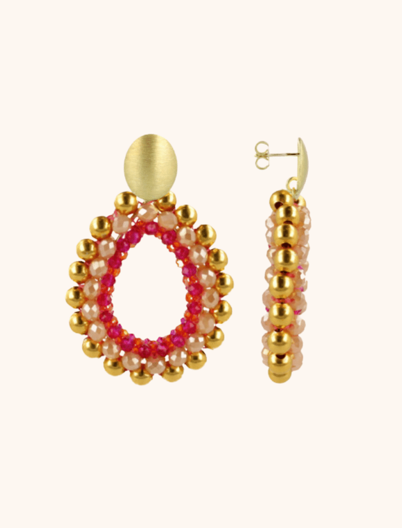 Fuchsia Tangerine Earrings Nouk Drop Deluxe M