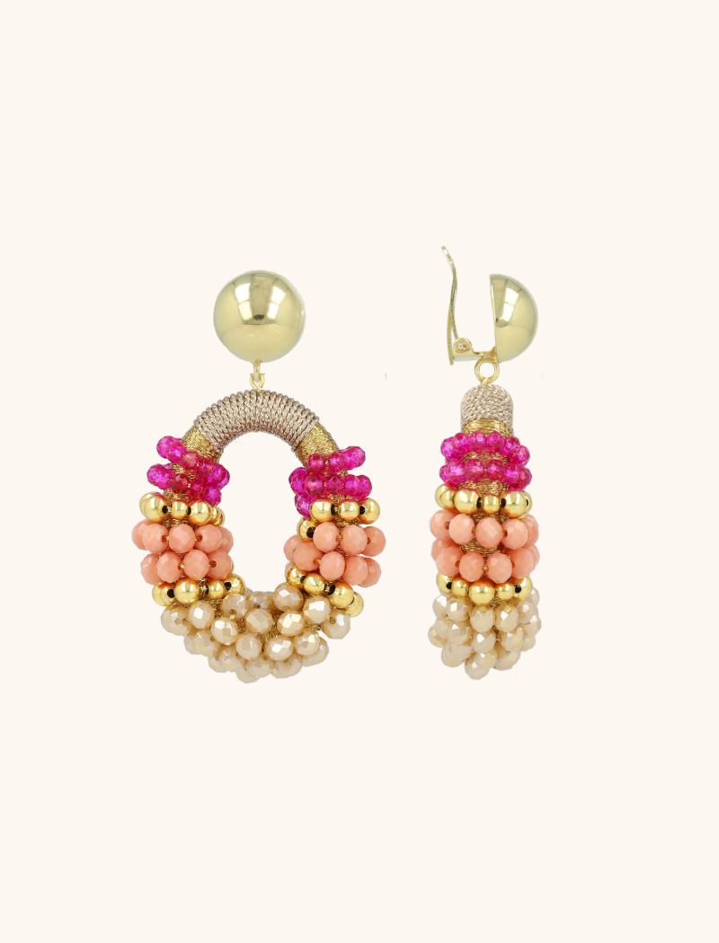 Fuchsia Tangerine Oorbellen Viv Combi Ovaal Mlott-theme.productDescriptionPage.SEO.byTheBrand