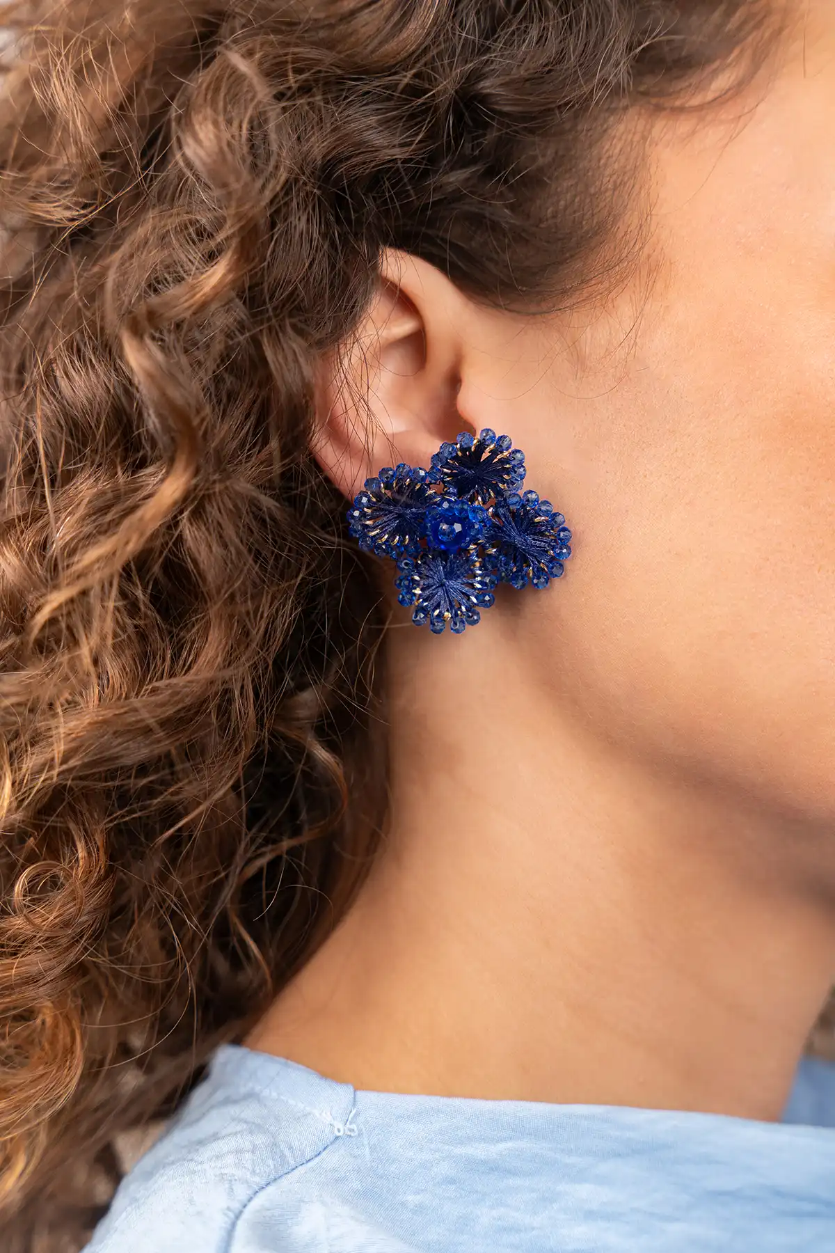 Blauwe Oorbellen Aster Flower S