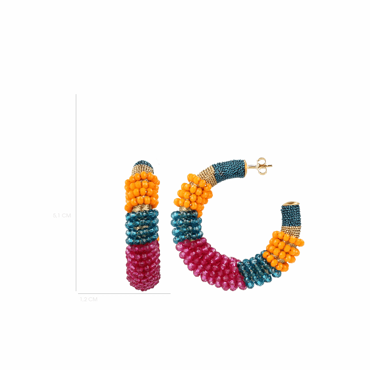 Multicolor oorbellen Coco Glassberry Creole Silk Combi Round Llott-theme.productDescriptionPage.SEO.byTheBrand