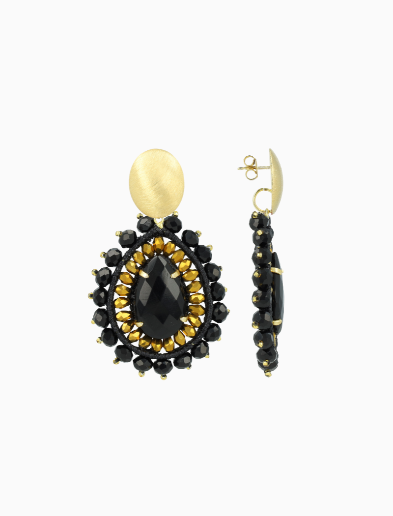 Zwarte Oorbellen Berber Druppel L