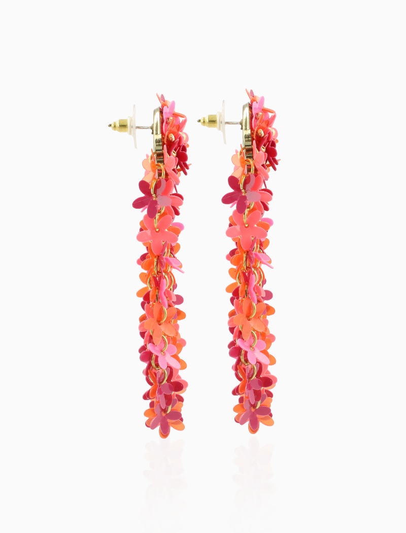 Fuchsia Oorbellen Sequin Flower Rain  Fleur