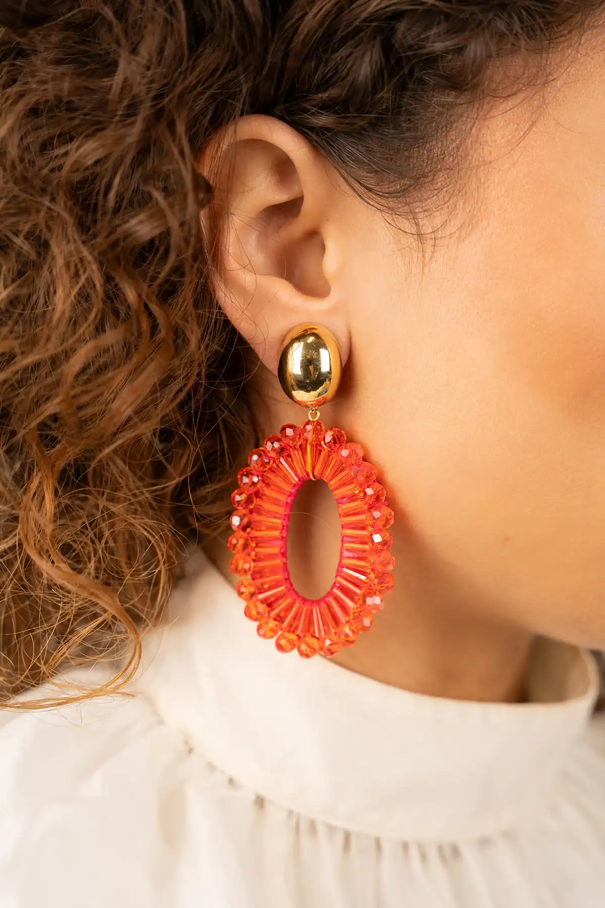 Orange earrings Ann-Mary oval double lion cliplott-theme.productDescriptionPage.SEO.byTheBrand