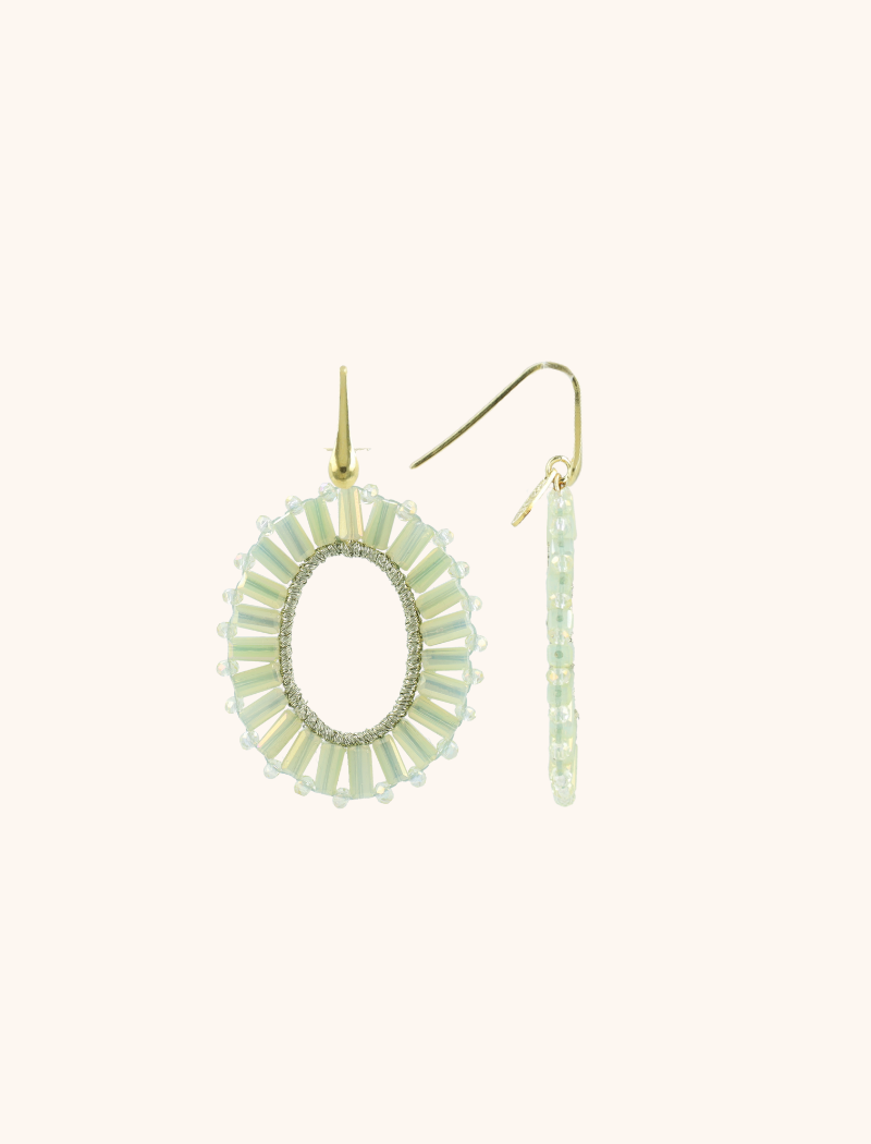 Licht Mint Tonal Oorbellen Naomi Ovaal Flat Slott-theme.productDescriptionPage.SEO.byTheBrand