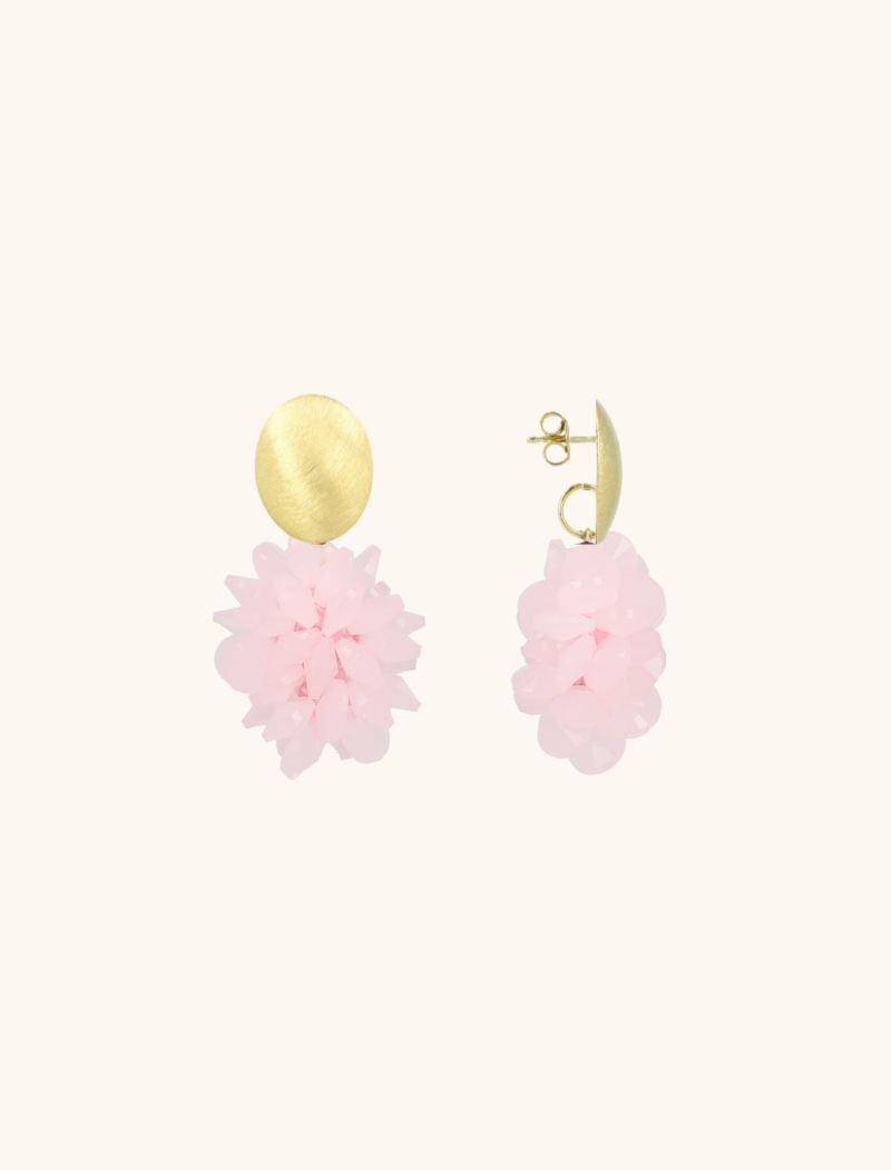 Milk Light Pink Oorbellen Crystal Grape Sam