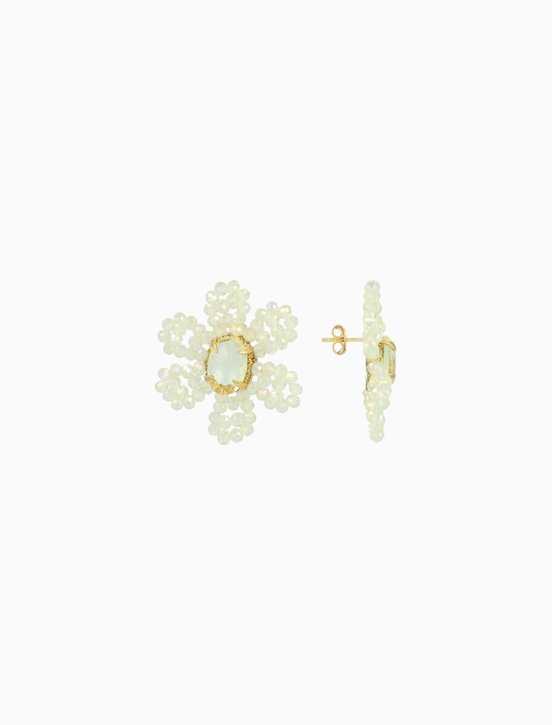 Beige Earrings Madelief Blooming Flower S