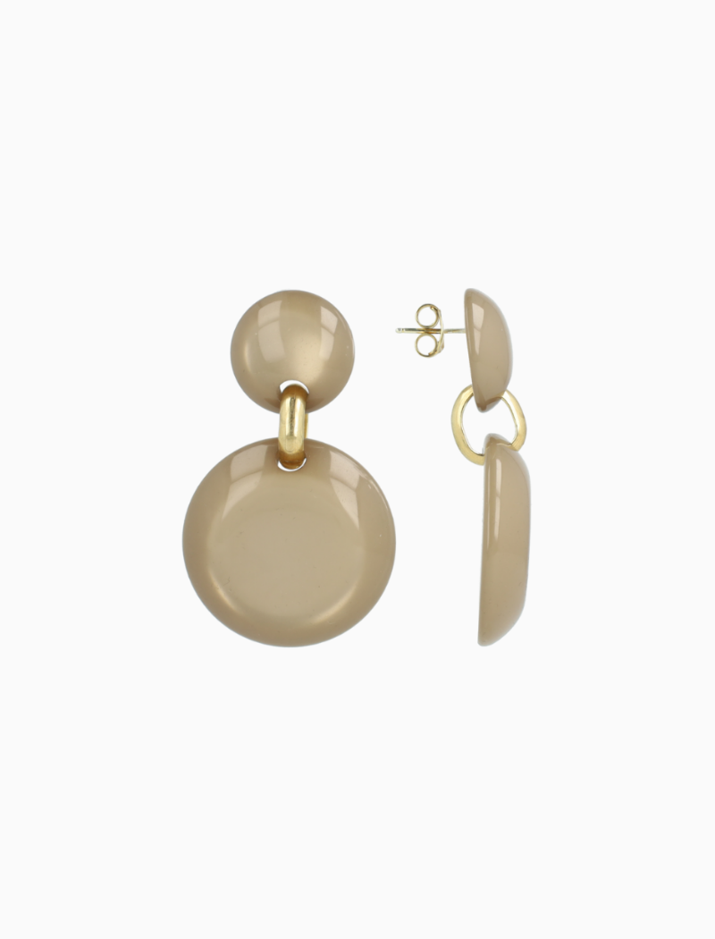 Beige Oorbellen Xenia Rond M