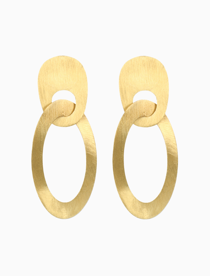 Satin Oorbellen Asymmetrisch Ovaal L