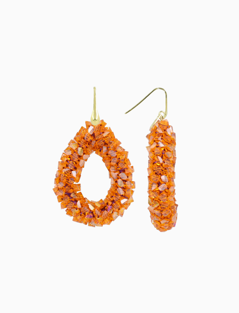 Oranje Oorbellen Marieke Drop L Raw