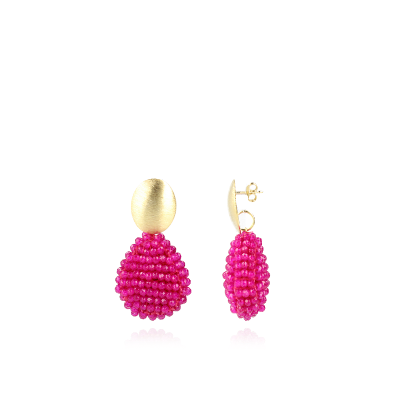 Fuchsia Earrings Loulou Closed Drop S