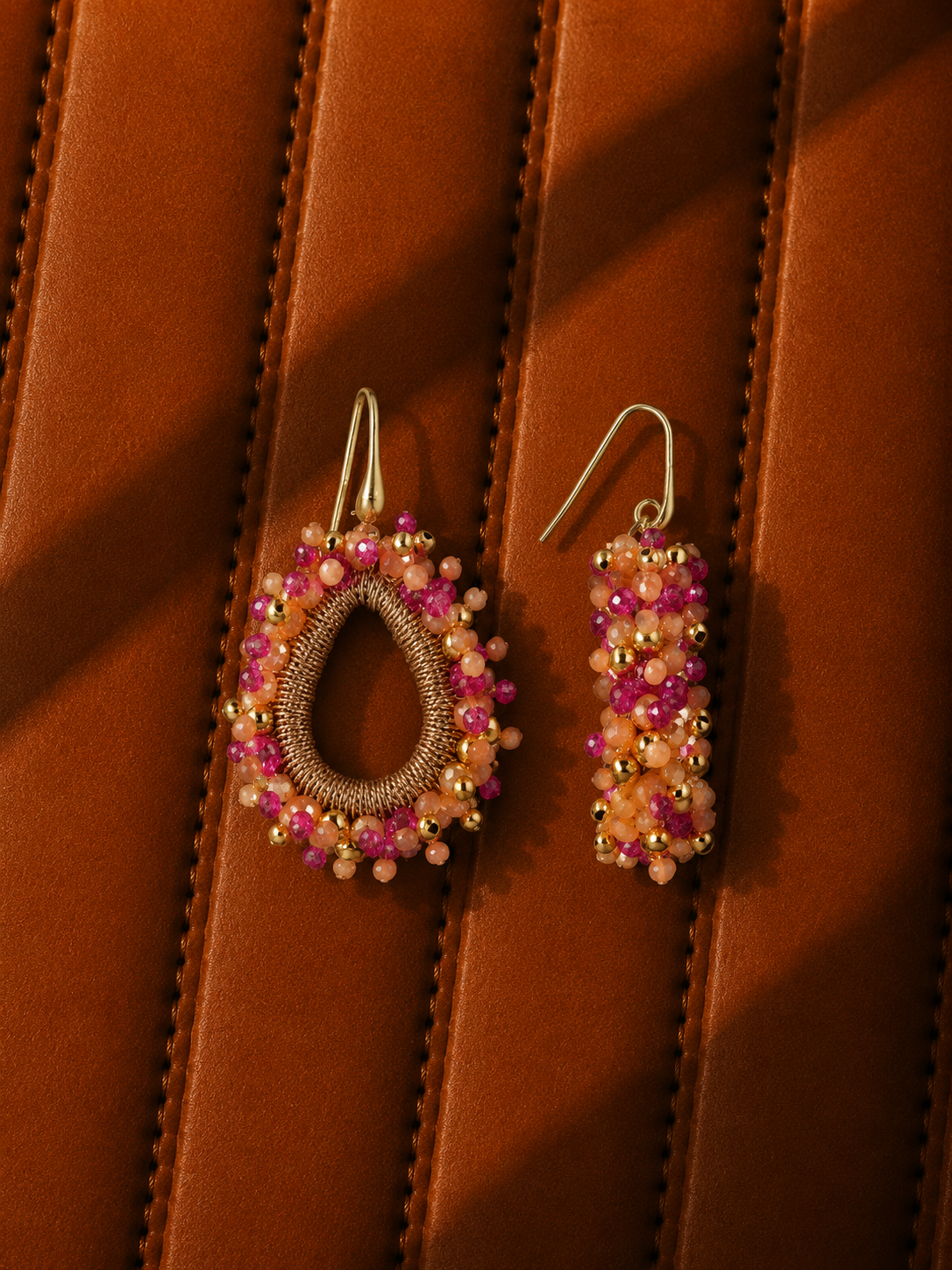 Fuchsia Tangerine Oorbellen Carina Urchin Druppel M