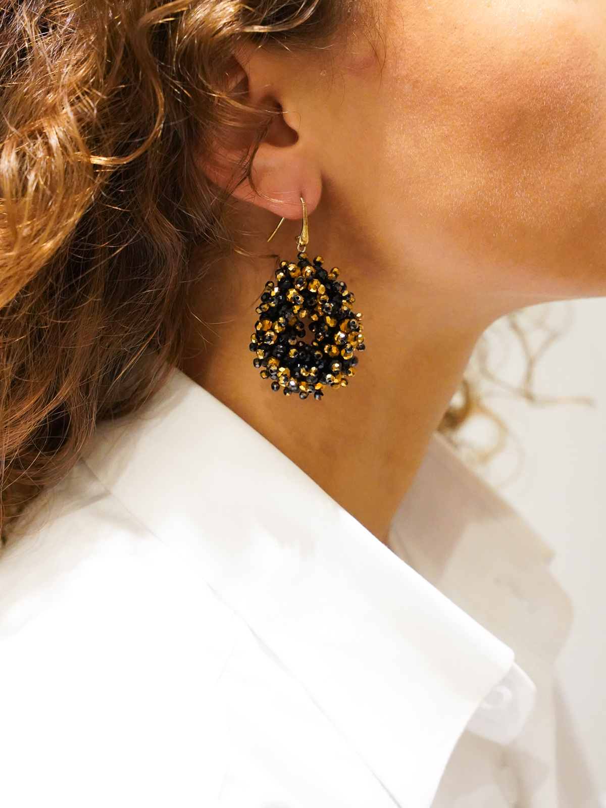 Goudkleurige Oorbellen Louise Double Stones Tonal Drop Slott-theme.productDescriptionPage.SEO.byTheBrand