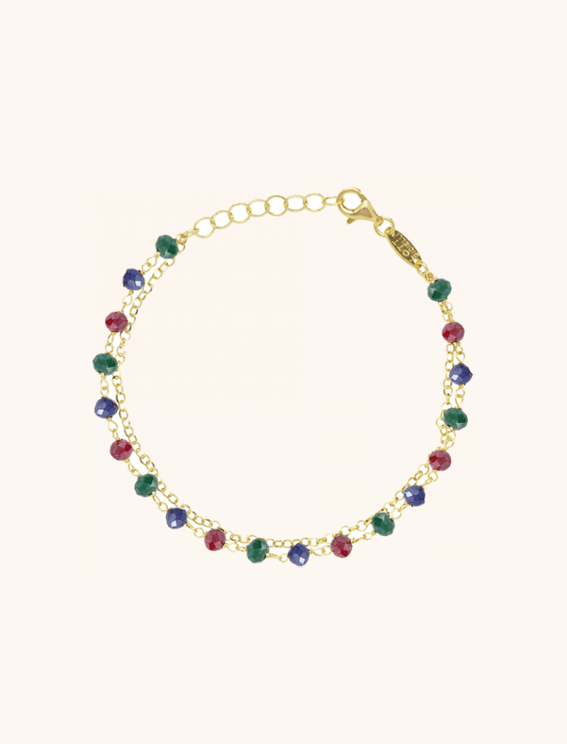 Symbool armband rosary mulitcolor donker