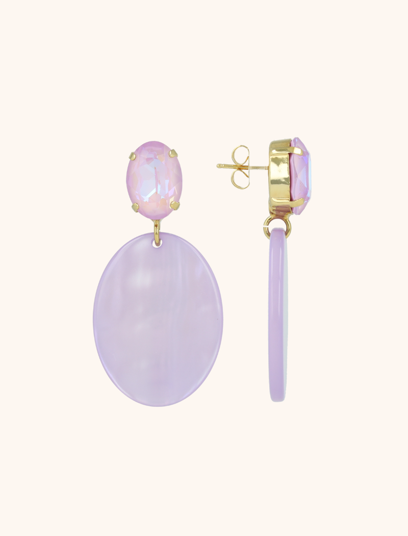 Holo Lila Oorbellen Isabella Oval S